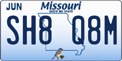 MO license plate SH8Q8M