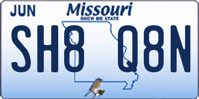 MO license plate SH8Q8N