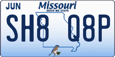 MO license plate SH8Q8P