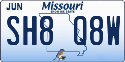 MO license plate SH8Q8W