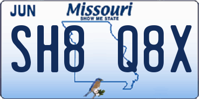 MO license plate SH8Q8X