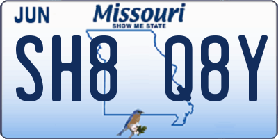 MO license plate SH8Q8Y