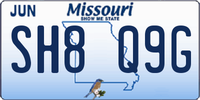 MO license plate SH8Q9G