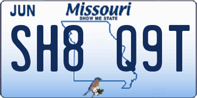 MO license plate SH8Q9T
