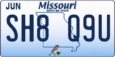 MO license plate SH8Q9U