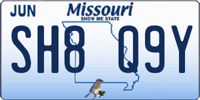 MO license plate SH8Q9Y