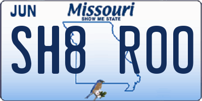 MO license plate SH8R0O