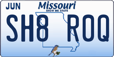 MO license plate SH8R0Q