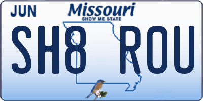 MO license plate SH8R0U