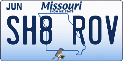 MO license plate SH8R0V