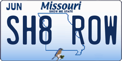 MO license plate SH8R0W