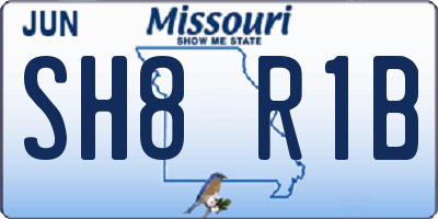 MO license plate SH8R1B