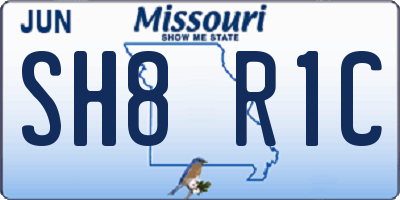 MO license plate SH8R1C