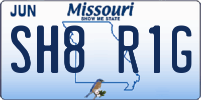MO license plate SH8R1G