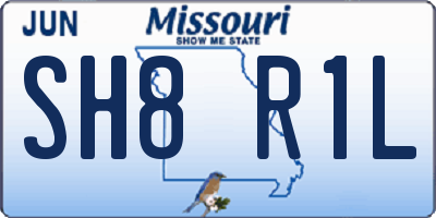 MO license plate SH8R1L