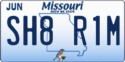 MO license plate SH8R1M