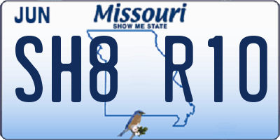 MO license plate SH8R1O