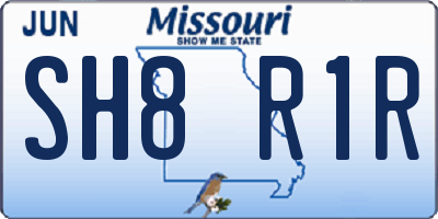 MO license plate SH8R1R