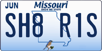 MO license plate SH8R1S