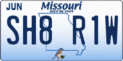 MO license plate SH8R1W