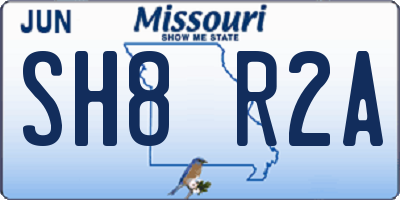 MO license plate SH8R2A
