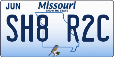 MO license plate SH8R2C