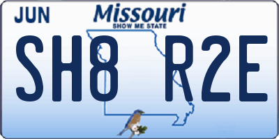 MO license plate SH8R2E