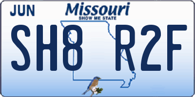 MO license plate SH8R2F