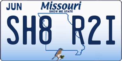 MO license plate SH8R2I