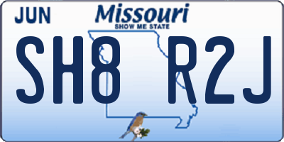 MO license plate SH8R2J