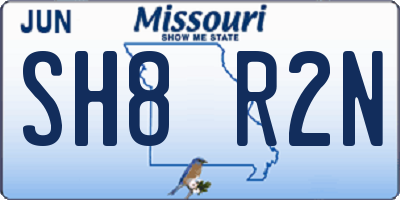 MO license plate SH8R2N