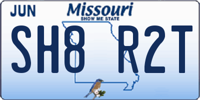 MO license plate SH8R2T