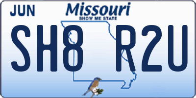MO license plate SH8R2U