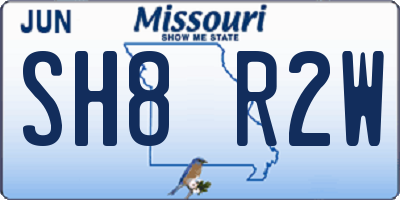 MO license plate SH8R2W