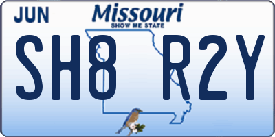 MO license plate SH8R2Y