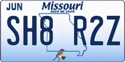 MO license plate SH8R2Z