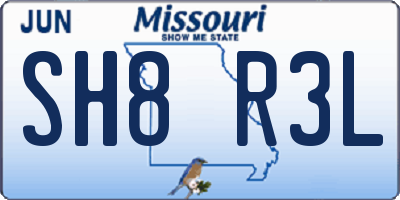 MO license plate SH8R3L