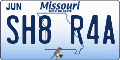 MO license plate SH8R4A