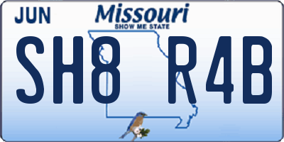 MO license plate SH8R4B