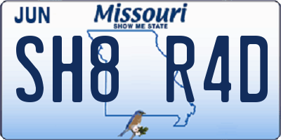 MO license plate SH8R4D