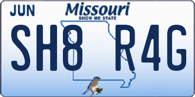 MO license plate SH8R4G
