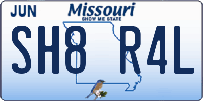 MO license plate SH8R4L