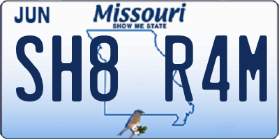 MO license plate SH8R4M