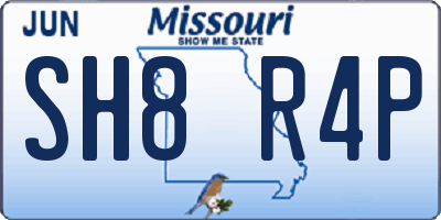 MO license plate SH8R4P