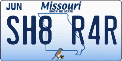 MO license plate SH8R4R