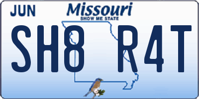 MO license plate SH8R4T