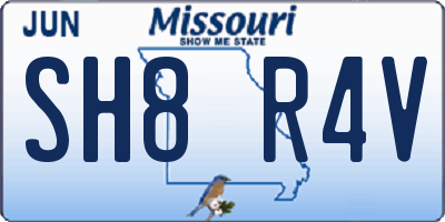 MO license plate SH8R4V