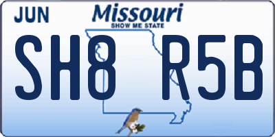 MO license plate SH8R5B