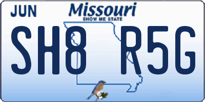 MO license plate SH8R5G
