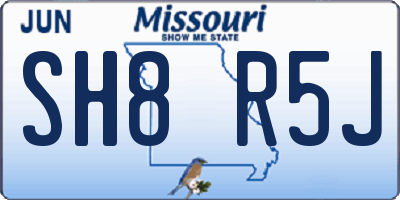 MO license plate SH8R5J